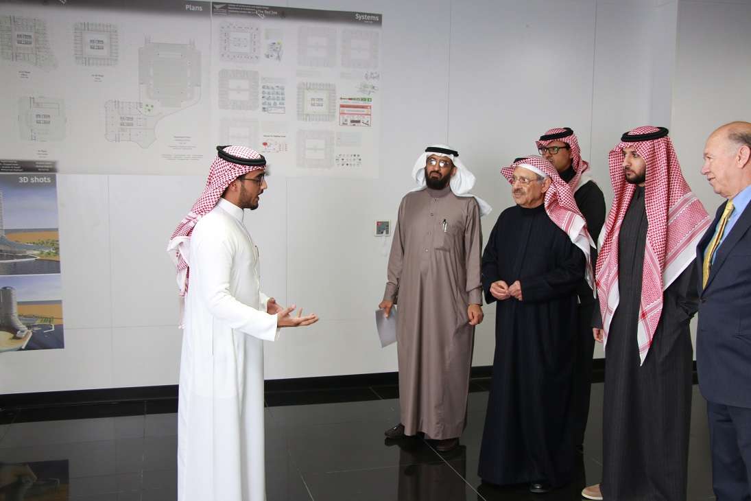 His Excellency the Director of the Board of Trustees looks at the architectural projects